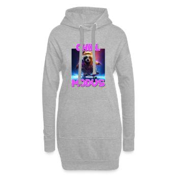 Chill Modus Pandabär Panda Liebhaber Süßes Panda - Hoodie-Kleid - Grau meliert - Vorne