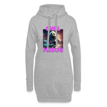 Nettes Chill Modus Pandabär Panda Liebhaber Süßes - Hoodie-Kleid - Grau meliert - Vorne
