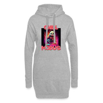 Nettes Chill Modus Pandabär Panda Liebhaber Süßes - Hoodie-Kleid - Grau meliert - Vorne