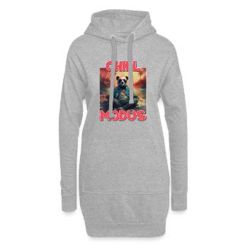 Chill Modus Pandabär Bambus Bär Überraschung - Hoodie-Kleid - Grau meliert - Vorne