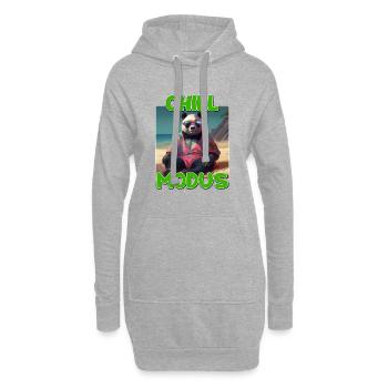 Chill Modus Pandabär Tierliebhaber Süßes Panda - Hoodie-Kleid - Grau meliert - Vorne