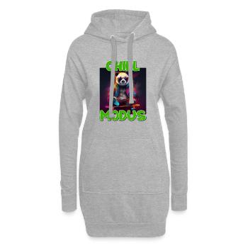 Chill Modus Pandabär Bambus Bär Überraschung - Hoodie-Kleid - Grau meliert - Vorne