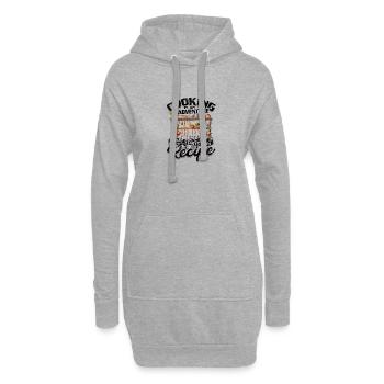 Kochen ist ein Abenteuer, das mit einem Rezept beginnt - Hoodie-Kleid - Grau meliert - Vorne