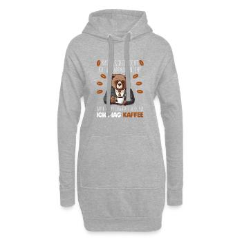Kaffee Redet Nicht Beruf Job Spruch Filterkaffee - Hoodie-Kleid - Grau meliert - Vorne
