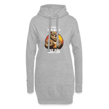 Bär Bier Saufen Junggesellenabschied Bierliebhaber - Hoodie-Kleid - Grau meliert - Vorne