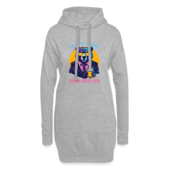 Bär Bier Saufen Junggesellenabschied Bierliebhaber - Hoodie-Kleid - Grau meliert - Vorne