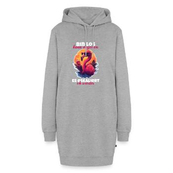 Flamingo Bin da kann Losgehen Es Eskaliert Eh - Hoodie-Kleid - Grau meliert - Vorne