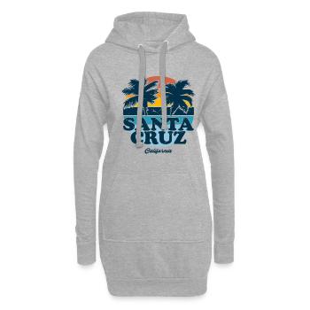 Santa Cruz California vintage rétro Surfer Boarder - Sweat-shirt à capuche long Femme - gris chiné - Devant