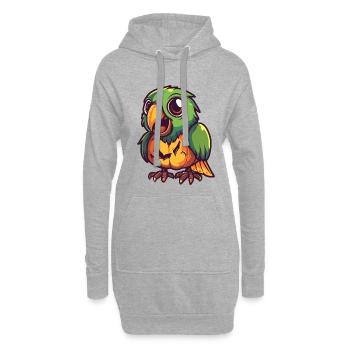 Papagai Halloween Zombie - Hoodie-Kleid - Grau meliert - Vorne