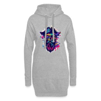 Pirat Totenkopf - Hoodie-Kleid - Grau meliert - Vorne