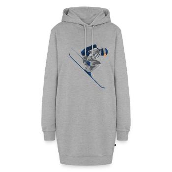 Skieur acrobatique - Sweat-shirt à capuche long Femme - gris chiné - Devant
