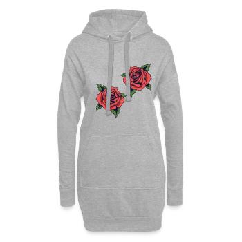 Roses - Sweat-shirt à capuche long Femme - gris chiné - Devant