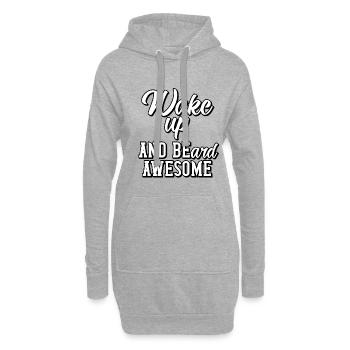 Wake up and beard awesome - Hoodie-Kleid - Grau meliert - Vorne
