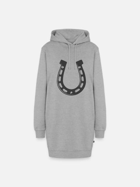 Hufeisen - Hoodie-Kleid - Grau meliert