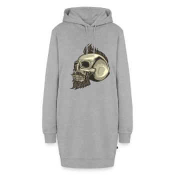Totenkopf Bart - Hoodie-Kleid - Grau meliert - Vorne
