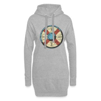 Wikinger Schild - Hoodie-Kleid - Grau meliert - Vorne