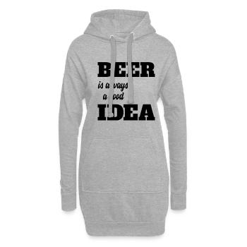 La bière est toujours une bonne idée - Sweat-shirt à capuche long Femme - gris chiné - Devant