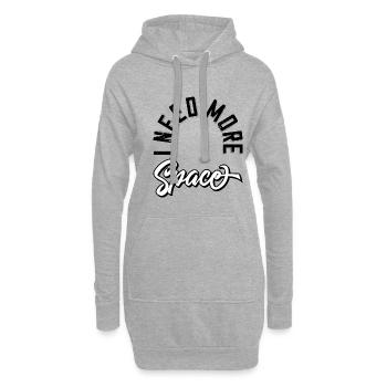 I need more space - Hoodie-Kleid - Grau meliert - Vorne