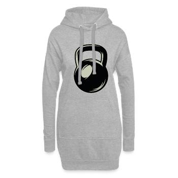 Kettlebell - Sweat-shirt à capuche long Femme - gris chiné - Devant