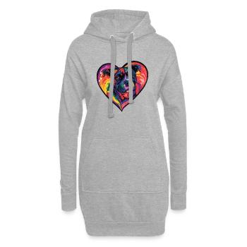American Staffordshire Terrier Chien Cœur Amour Chien - Sweat-shirt à capuche long Femme - gris chiné - Devant