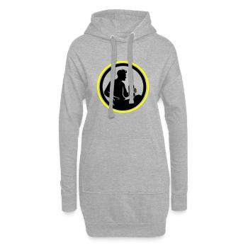Bouteille de bière buvant Silhouette - Sweat-shirt à capuche long Femme - gris chiné - Devant