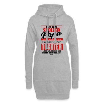 Papa Fier d’une fille 2 HARIZ Papa Fête des Pères G - Sweat-shirt à capuche long Femme - gris chiné - Devant