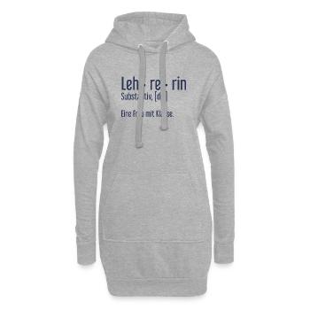Lehrerin Lehrerinnen Schule Pädagogin Unterricht - Hoodie-Kleid - Grau meliert - Vorne