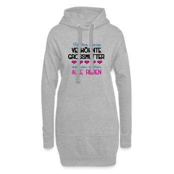 Verwöhnte Grossmutter Spruch Oma Beste Grossmama - Hoodie-Kleid - Grau meliert - Vorne