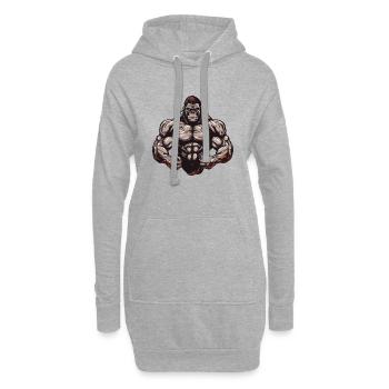 Gorilla Beast Bodybuilding Muskeln Gym - Hoodie-Kleid - Grau meliert - Vorne