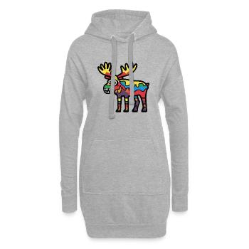 Elch Halloween Comic Lustig - Hoodie-Kleid - Grau meliert - Vorne