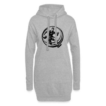Joueur de basket-ball Joueur de basket-ball Homme Silhouette - Sweat-shirt à capuche long Femme - gris chiné - Devant