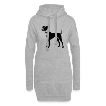 Whippet Hund - Hoodie-Kleid - Grau meliert - Vorne