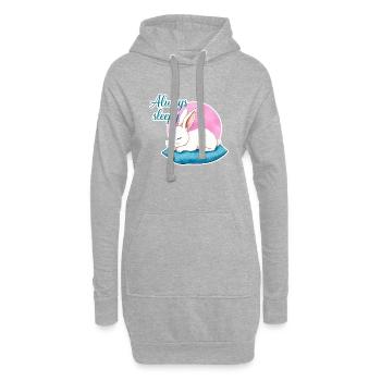 Cute Rabbit is always sleepy 1 - Hoodie-Kleid - Grau meliert - Vorne