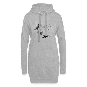 Schmetterlingdesign Pusteblumen Wiese Herzen Feen - Hoodie-Kleid - Grau meliert - Vorne