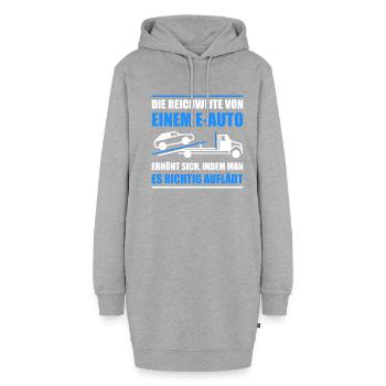 Eauto Gegner Elektroauto E-Mobilität Geschenk - Hoodie-Kleid - Grau meliert - Vorne