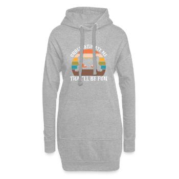 Halloween Katze Hexe - Hoodie-Kleid - Grau meliert - Vorne