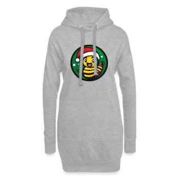 Wurm Weihnachten Tier - Hoodie-Kleid - Grau meliert - Vorne