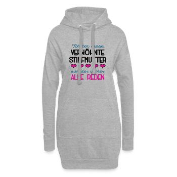 Verwöhnte Stiefmutter Spruch Bonusmama Stiefmama - Hoodie-Kleid - Grau meliert - Vorne