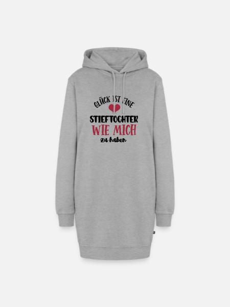 Stieftochter Danke Dankeschön Geburtstag Stiefkind - Hoodie-Kleid - Grau meliert