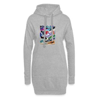 Sneakers - Sweat-shirt à capuche long Femme - gris chiné - Devant