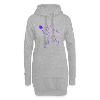 Badminton Herren Badmintonspieler Squash Damen - Hoodie-Kleid - Grau meliert - Vorne