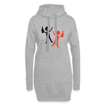 Bier Trinken Strichmännchen - Hoodie-Kleid - Grau meliert - Vorne