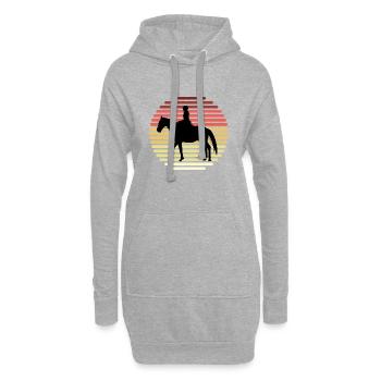 Cheval cheval équestre cheval équestre équitation dressing - Sweat-shirt à capuche long Femme - gris chiné - Devant