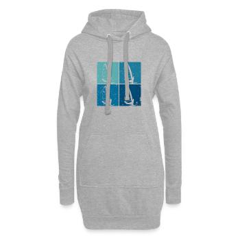 Windsurfing Windsurfer Wellenweiten Wind Wasser - Hoodie-Kleid - Grau meliert - Vorne