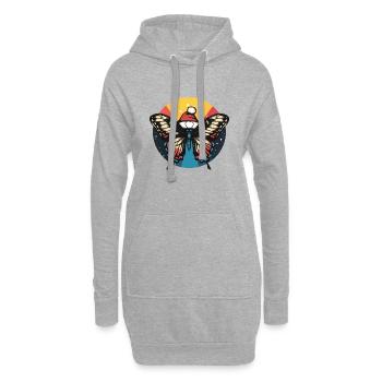 Papillon Noël Animal - Sweat-shirt à capuche long Femme - gris chiné - Devant