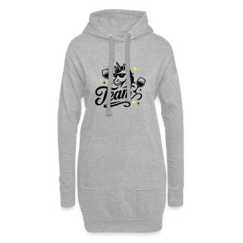 Einhorn Team Party Geburtstag - Hoodie-Kleid - Grau meliert - Vorne