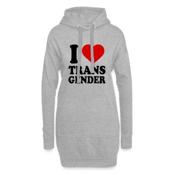 I love transgender trans gender - Hoodie-Kleid - Grau meliert - Vorne
