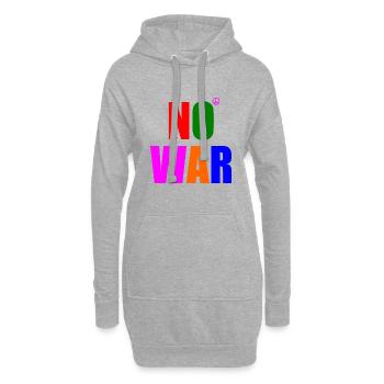 No war - Sweat-shirt à capuche long Femme - gris chiné - Devant