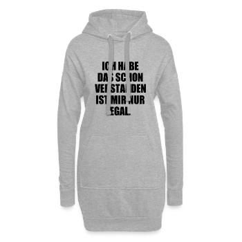 ich habe das schon verstanden ist mir nur egal - Hoodie-Kleid - Grau meliert - Vorne