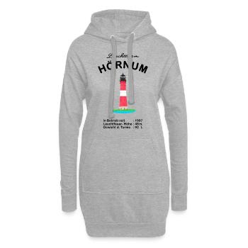 Leuchtturm Hörnum auf Sylt, Nordsee - Hoodie-Kleid - Grau meliert - Vorne